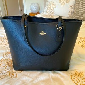 Classic Black Coach Tote